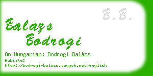 balazs bodrogi business card