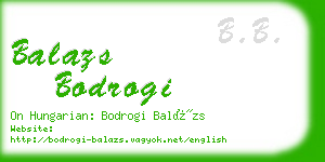 balazs bodrogi business card